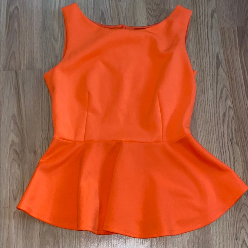 Orange Peplum Tank Top